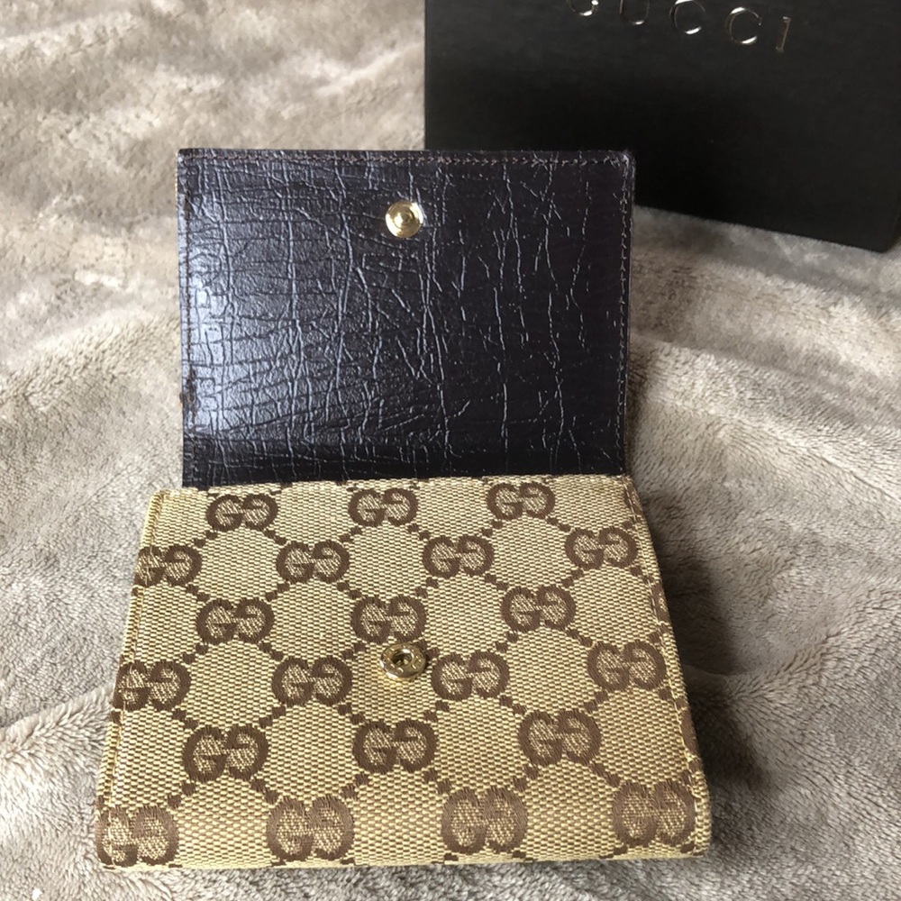 GUCCI GG Sherry Line Horsebit Trifold Wallet COMES WITH GUCCI BOX - Picture 12 of 17